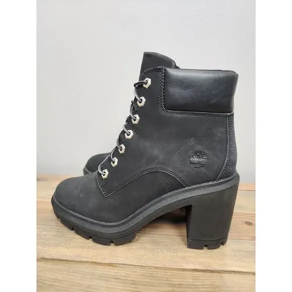 Timberland ALLINGTON HEIGHTS 6" Boots BLACK NUBUCK Women's Size 8.5 A5Y6C - Picture 4 of 10